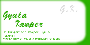 gyula kamper business card